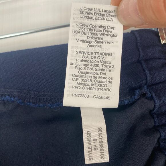 J.Crew Linen-Cotton Blend Navy Blue Drawstring Casual Pull On Pants Size 2 - Picture 12 of 16